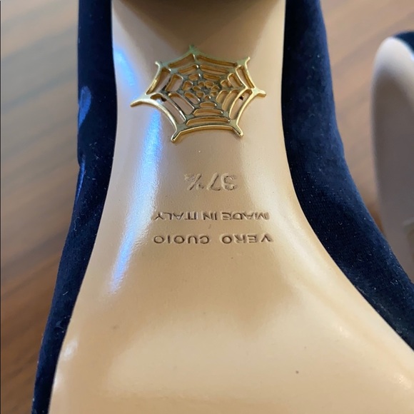 Authentic Charlotte Olympia blue velvet boots booties new with box Alba - Picture 4 of 8